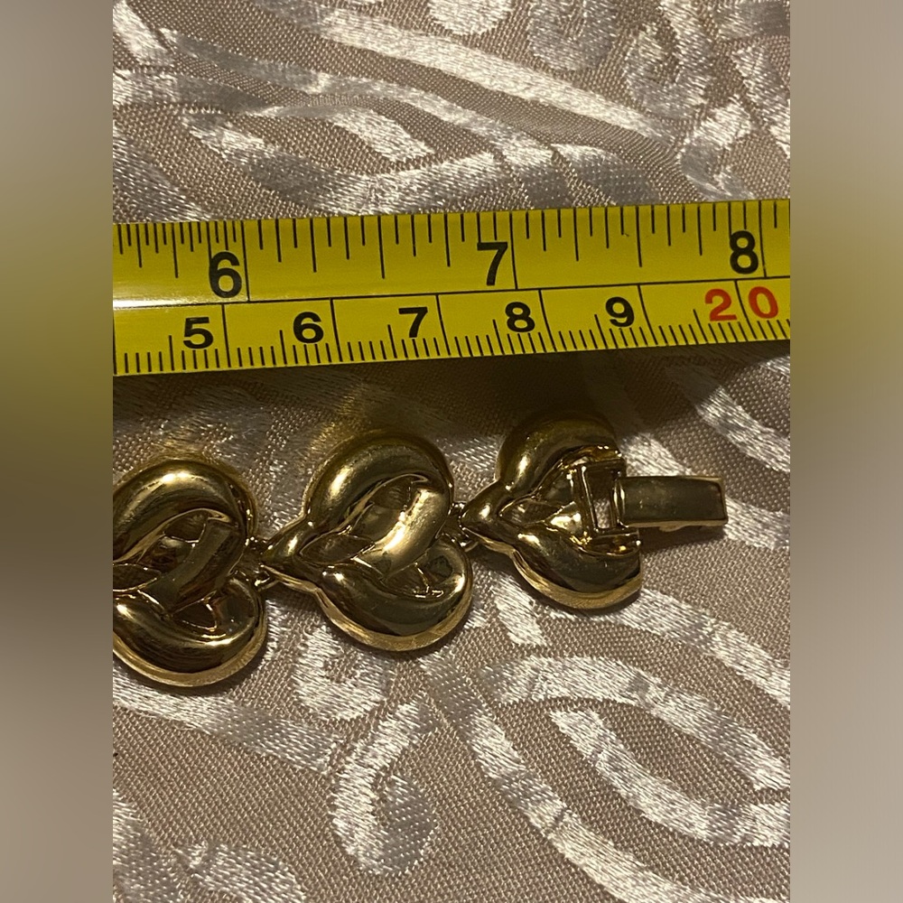 Vintage Costume Heart Panel Bracelet #7674 - Picture 9 of 9